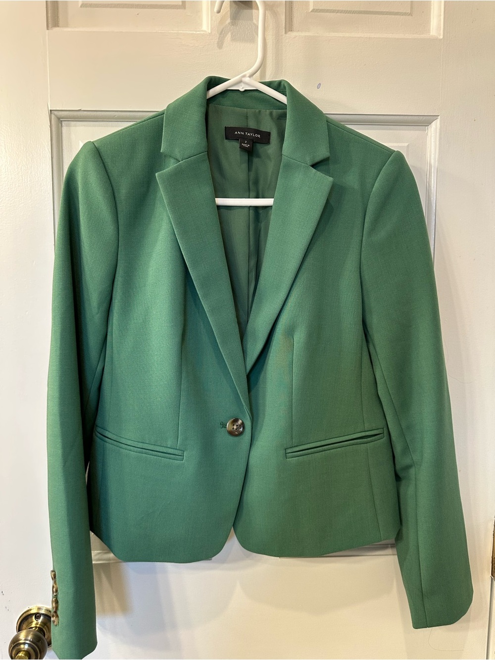Ann Taylor Green Single-Button Blazer size 2